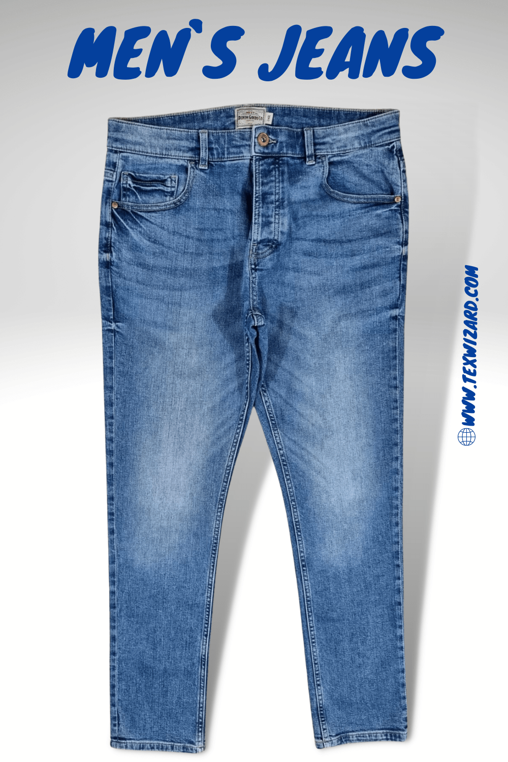 Dark Denim Jeans Extreme Motion Straight Fit Tapered Leg Jean