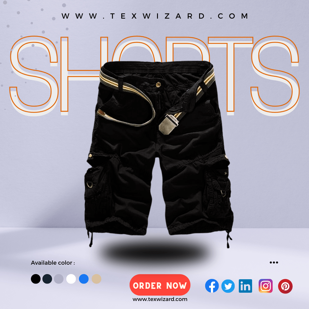 Men`s Short Jeans With Belt