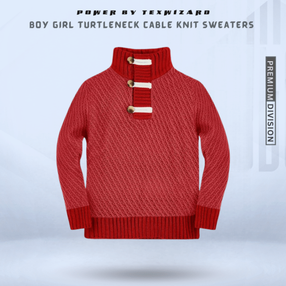 Boy Girl Turtleneck Cable Knit Sweaters Turtleneck Cable Knit Sweaters