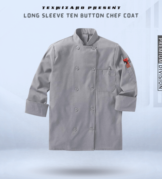 Long Sleeve Ten Button Chef Coat (2)