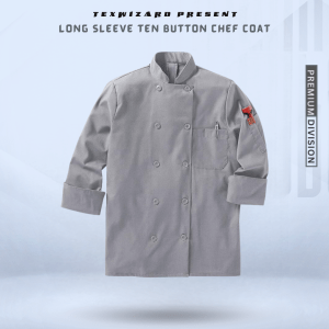 Long Sleeve Ten Button Chef Coat (2)