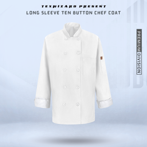 Long Sleeve Ten Button Chef Coat (2)