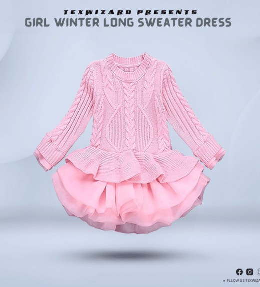 Girl Winter Long Sweater Dress