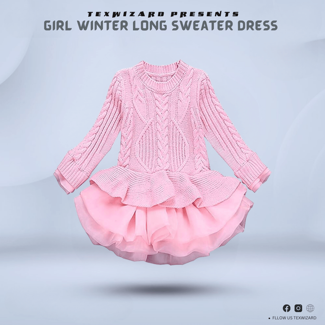 Girl Winter Long Sweater Dress