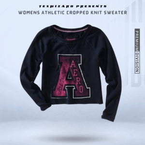 Womens Athletic Cropped Knit Sweater