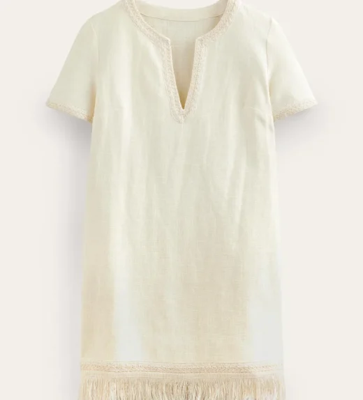 Fringe Hem Mini Shift Dress