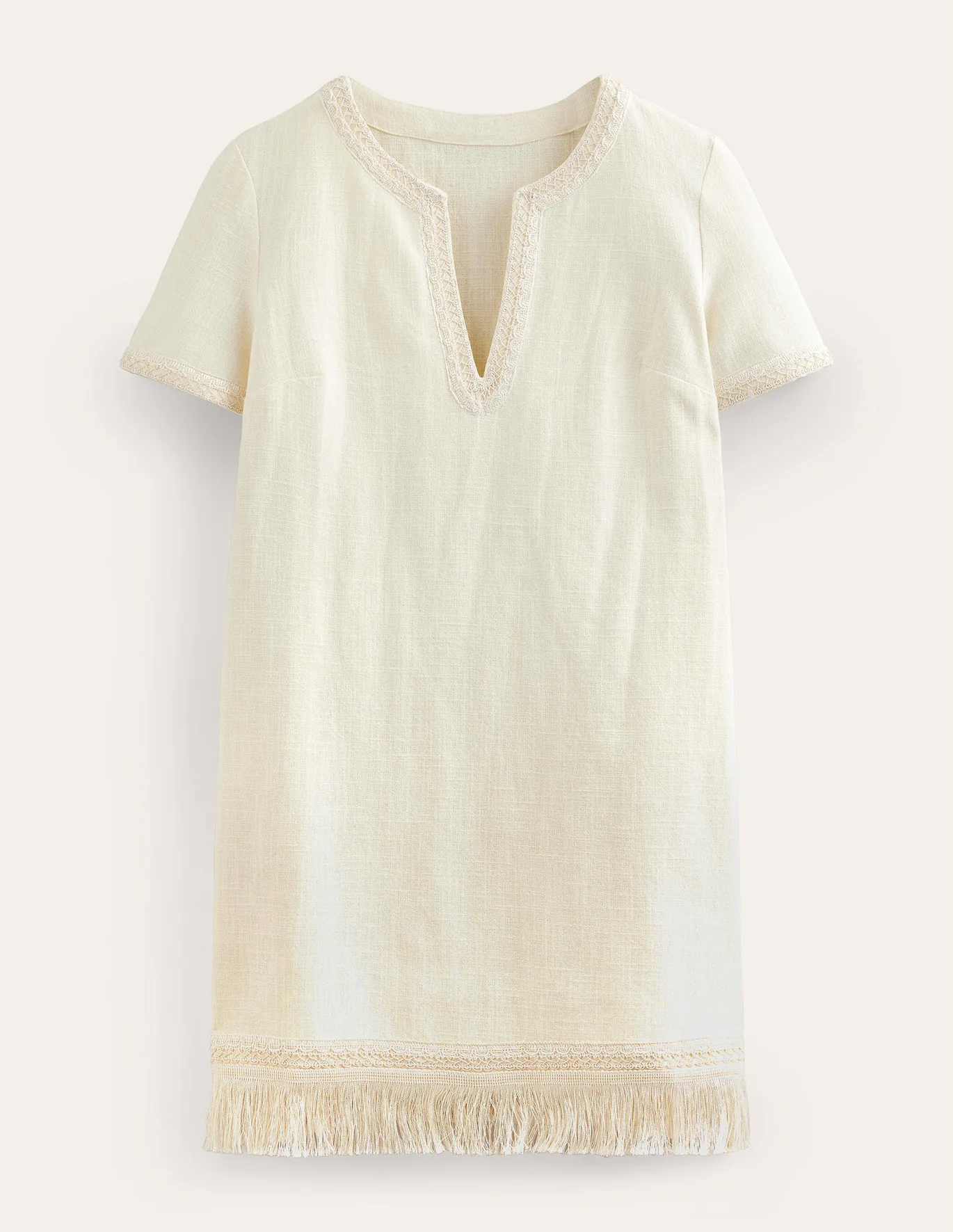 Fringe Hem Mini Shift Dress