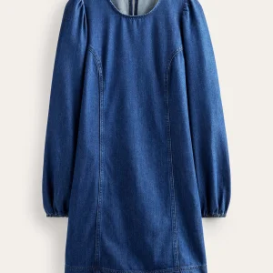 Denim Blouson Shift Dress