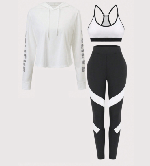 Running 3pcs Letter Graphic Sports Set
