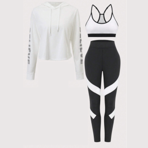 Running 3pcs Letter Graphic Sports Set