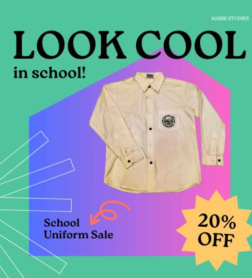 Green and Light Pink Playful Illustrative School Uniform Sale Instagram Post